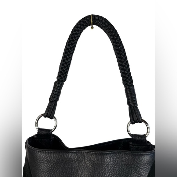 Sam Edelman Monica black fringe suede & leather bucket shoulder/crossbody purse - Picture 4 of 12